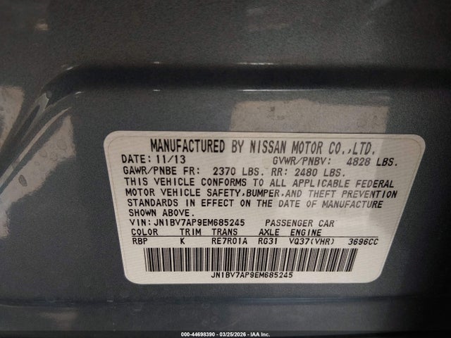 2014 INFINITI Q50 JN1BV7AP9EM685245 Photo 8