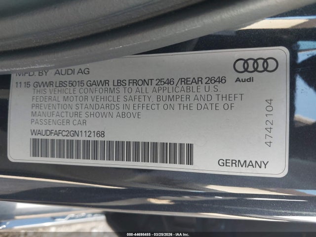 2016 AUDI A6 WAUDFAFC2GN112168 Photo 8