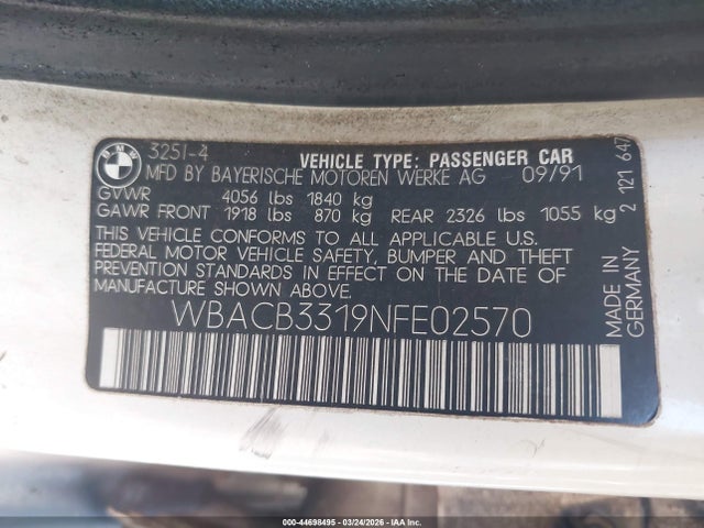 1992 BMW 325 WBACB3319NFE02570 Photo 8