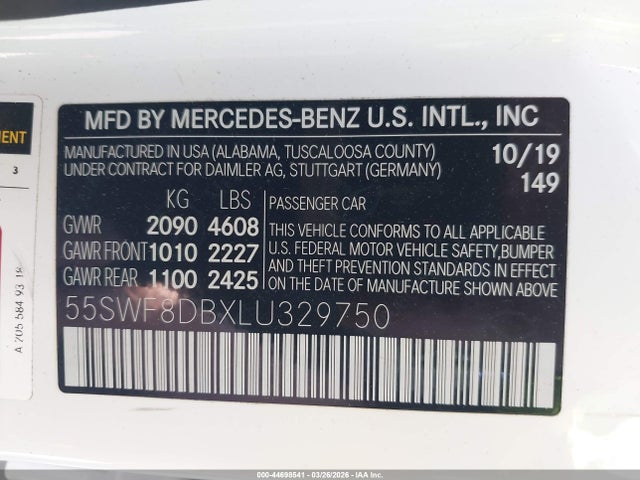 2020 MERCEDES-BENZ C 300 55SWF8DBXLU329750 Photo 8