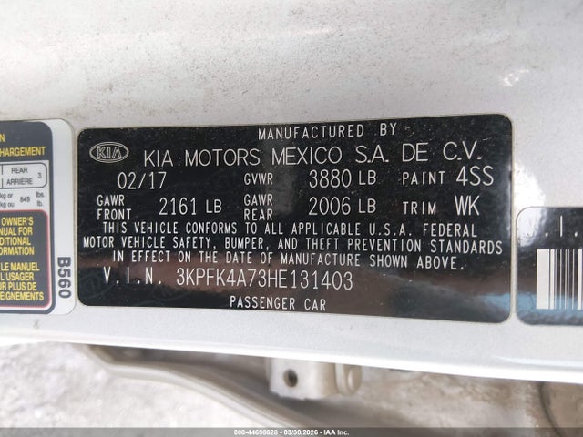 KIA FORTE LX 2017 3KPFK4A73HE131403 Image 9