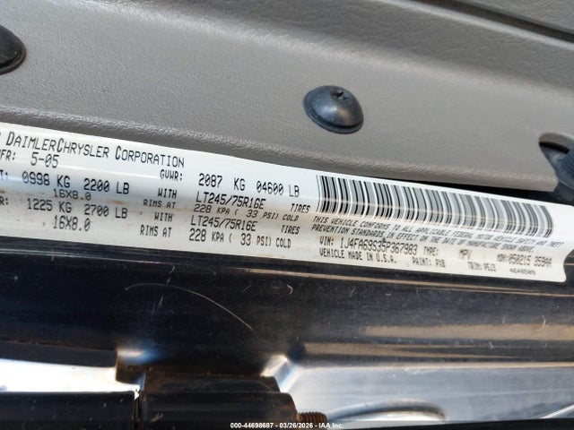2005 JEEP WRANGLER 1J4FA69S35P367983 Photo 8