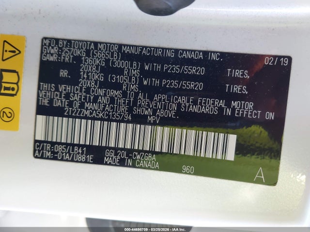 2019 LEXUS RX 350 2T2ZZMCA5KC135794 Photo 8