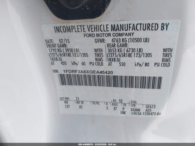 Ford F-350 Xl 2016 1FDRF3A6XGEA45420 Image 9