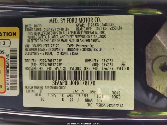 Ford Fusion Hybrid Se 2014 3FA6P0LU0ER178170 Image 9
