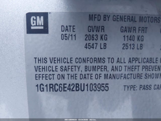 2011 CHEVROLET VOLT 1G1RC6E42BU103955 Photo 8