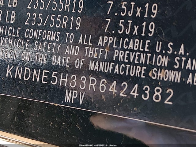 KNDNE5H33R6424382 KIA Carnival Mpv Sx