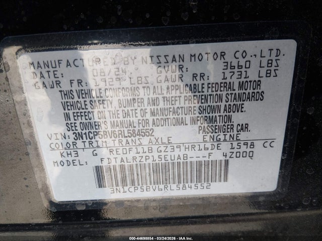 Nissan Kicks S Xtronic Cvt 2024 3N1CP5BV6RL584552 Image 9