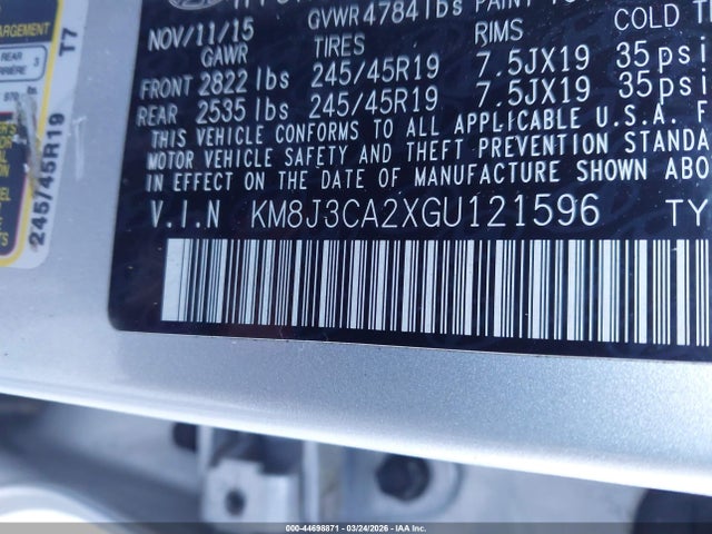 2016 HYUNDAI TUCSON KM8J3CA2XGU121596 Photo 8