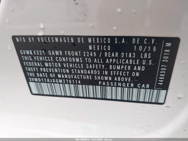 3VWD17AJXGM270114 Volkswagen Jetta 1.8t Sport