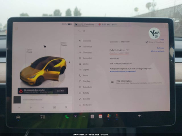 7SAYGDEF1NF381341 Tesla Model Y Performance Dual Motor All-wheel Drive
