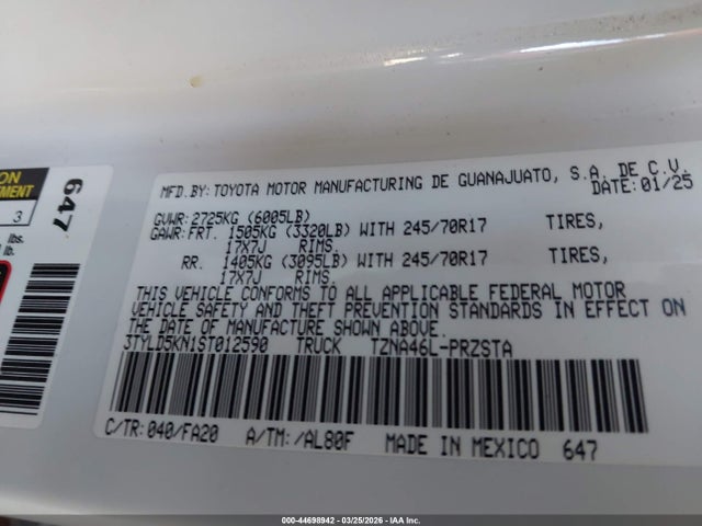 Toyota Tacoma Sr 2025 3TYLD5KN1ST012590 Image 9