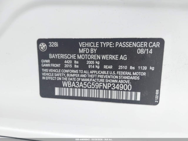 WBA3A5G59FNP34900 BMW 328I