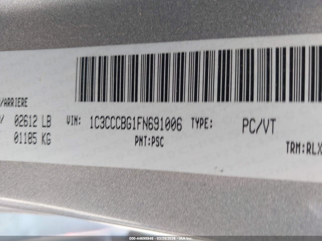 Auction sale of the 2015 Chrysler 200 S, vin: 1C3CCCBG1FN691006, lot number: 44698946