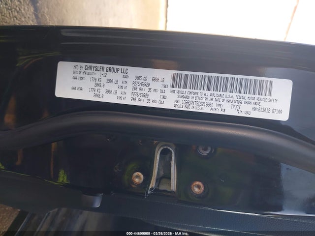 Продаж на аукціоні авто 2012 Ram 1500 St, vin: 1C6RD7KT5CS219001, номер лоту: 44699008