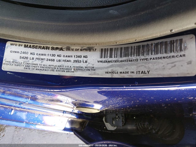 2017 MASERATI GHIBLI ZAM57XSL4H1248772 Photo 8