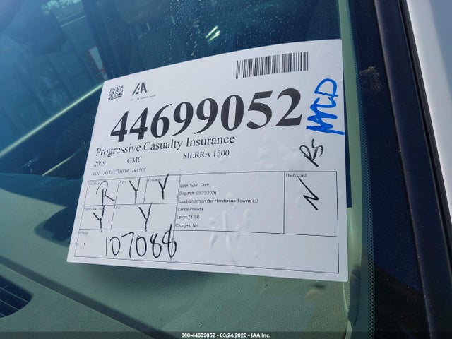 Aukcja sprzedaży 2009 Gmc Sierra 1500 Slt, vin: 3GTEC33009G141508, numer aukcji: 44699052