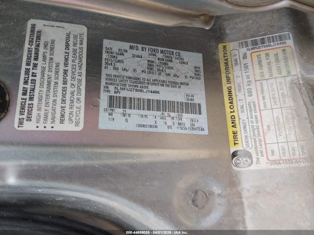 2008 LINCOLN NAVIGATOR 5LMFU27508LJ14496 Photo 8