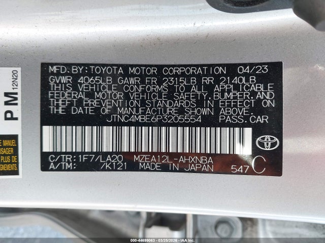 Toyota Corolla Xse 2023 JTNC4MBE6P3205554 Image 9