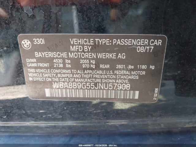 2018 BMW 330I WBA8B9G55JNU57908 Photo 8