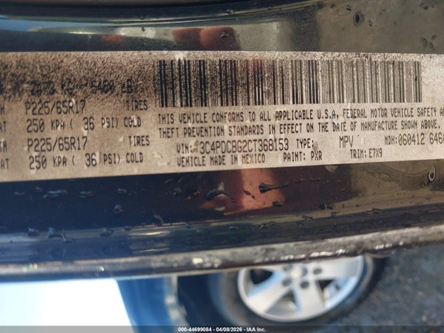 Продаж на аукціоні авто 2012 Dodge Journey Sxt, vin: 3C4PDCBG2CT368153, номер лоту: 44699084