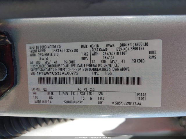 Ford F-150 Xlt 2018 1FTEW1C53JKE00772 Image 9