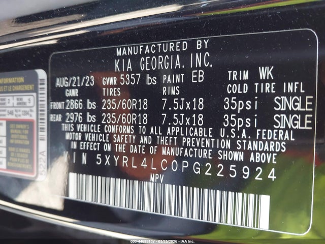 2023 KIA SORENTO 5XYRL4LC0PG225924 Photo 8