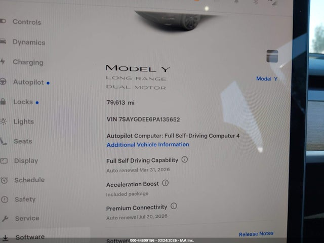 Продажа на аукционе авто 2023 Tesla Model Y Awd/long Range Dual Motor All-wheel Drive, vin: 7SAYGDEE6PA135652, номер лота: 44699156