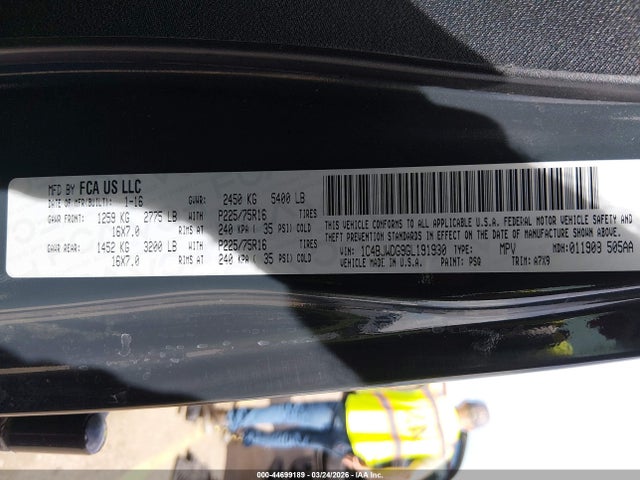 2016 Jeep Wrangler Unlimited Sport მანქანა იყიდება აუქციონზე, vin: 1C4BJWDG9GL191930, აუქციონის ნომერი: 44699189
