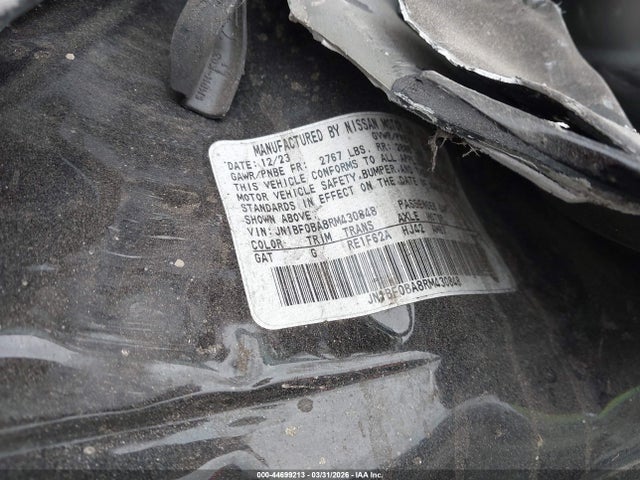 44699213 :رقم المزاد ، JN1BF0BA8RM430848 vin ، 2024 Nissan Ariya Evolve+ مزاد بيع