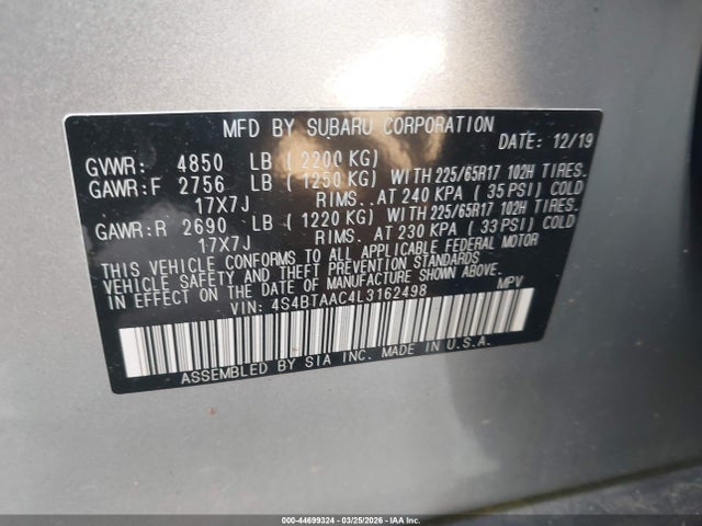 4S4BTAAC4L3162498 Subaru Outback