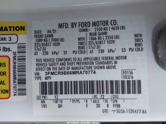 2021 FORD BRONCO SPORT 3FMCR9B66MRA70774 Photo 8