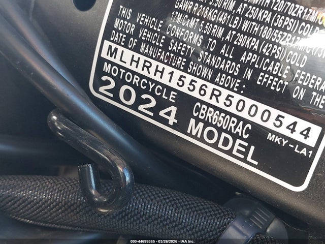 MLHRH1556R5000544 Honda CBR650 R
