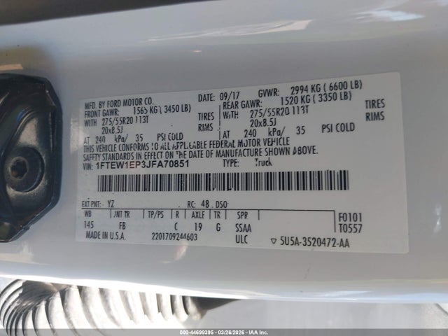 Ford F-150 Xlt 2018 1FTEW1EP3JFA70851 Image 9