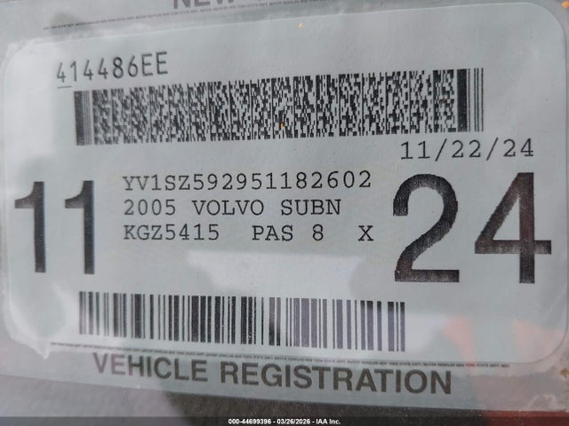 2005 VOLVO XC70 YV1SZ592951182602 Photo 8