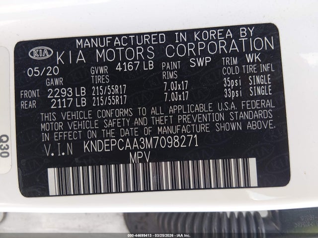 KNDEPCAA3M7098271 KIA Seltos Lx