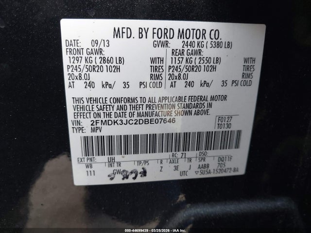 2013 FORD EDGE 2FMDK3JC2DBE07646 Photo 8