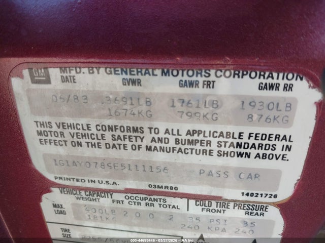 1984 CHEVROLET CORVETTE 1G1AY0789E5111156 Photo 8