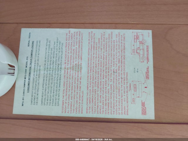 44699447 :رقم المزاد ، 153375 vin ، 2004 Other Other مزاد بيع
