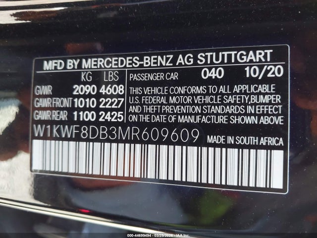 W1KWF8DB3MR609609 Mercedes-Benz C 300 Sedan