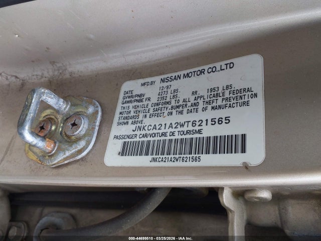 44699510 :رقم المزاد ، JNKCA21A2WT621565 vin ، 1998 Infiniti I30 Standard/touring مزاد بيع