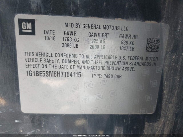 2017 CHEVROLET CRUZE 1G1BE5SM8H7164115 Photo 8