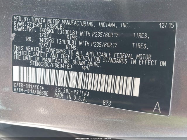 Toyota Sienna Le 8 Passenger 2016 5TDKK3DC7GS694489 Image 9