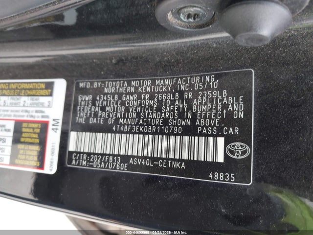 2011 TOYOTA CAMRY 4T4BF3EK0BR110790 Photo 8