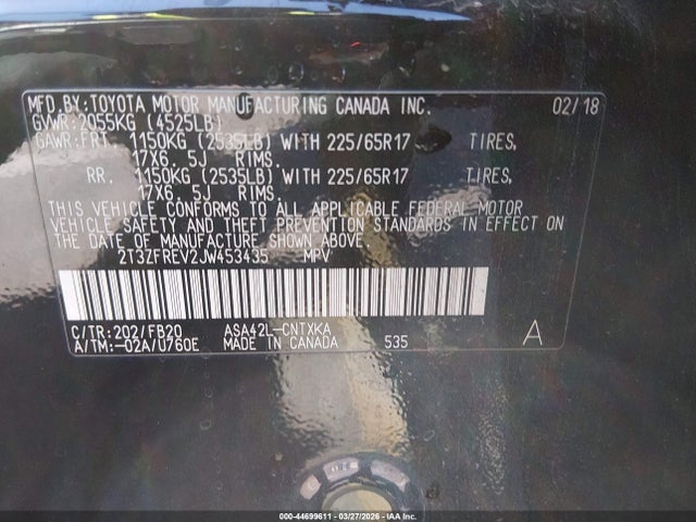Toyota RAV4 LE 2018 2T3ZFREV2JW453435 Image 9