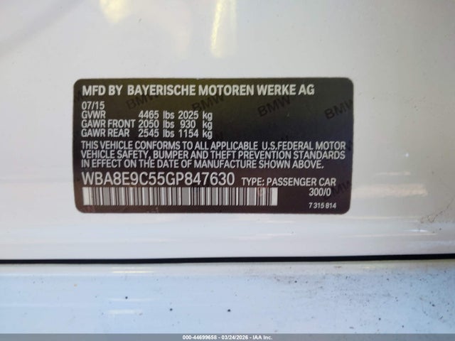 Продажа на аукционе авто 2016 Bmw 328i, vin: WBA8E9C55GP847630, номер лота: 44699658