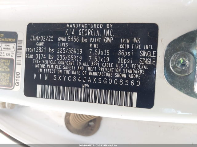 5XYC34JAXSG008560 KIA Ev6 Light Long Range