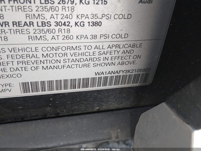 2019 AUDI Q5 WA1ANAFY3K2105903 Photo 8