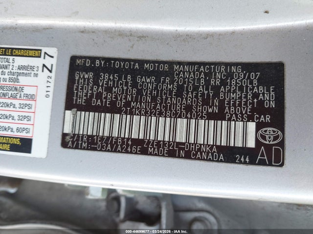 2008 TOYOTA MATRIX 2T1KR32E38C704025 Photo 8