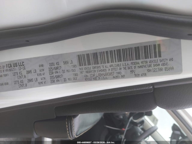 44699697 :رقم المزاد ، 1C4PJLABXHW603057 vin ، 2017 Jeep Cherokee Sport Fwd مزاد بيع